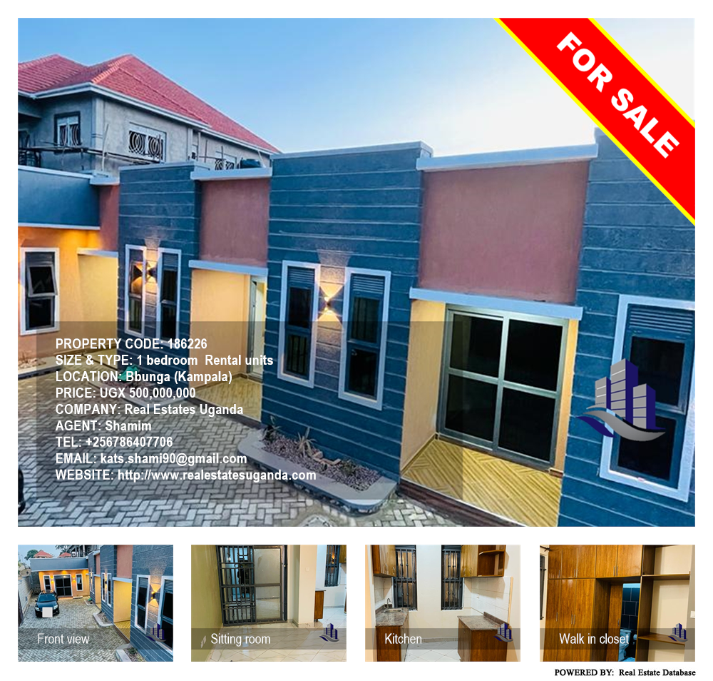 1 bedroom Rental units  for sale in Bbunga Kampala Uganda, code: 186226