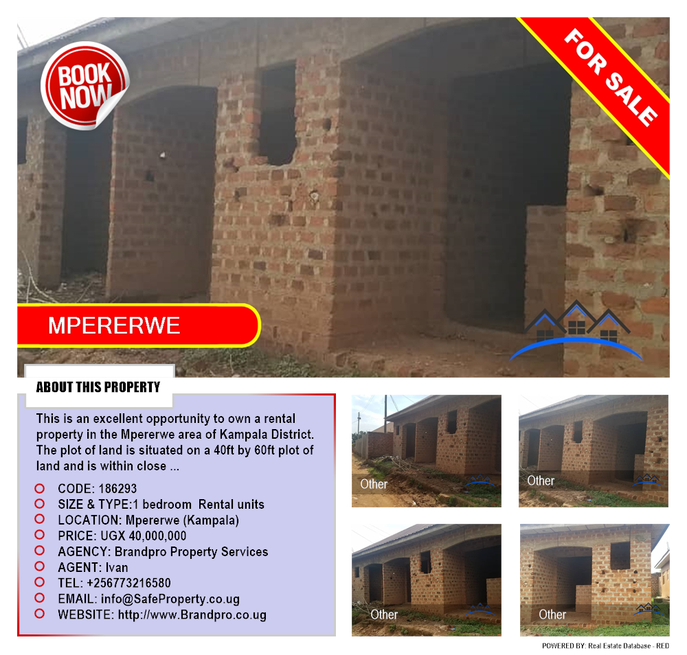 1 bedroom Rental units  for sale in Mpererwe Kampala Uganda, code: 186293