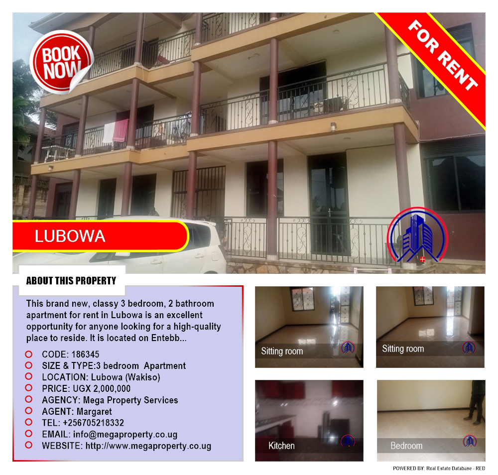3 bedroom Apartment  for rent in Lubowa Wakiso Uganda, code: 186345