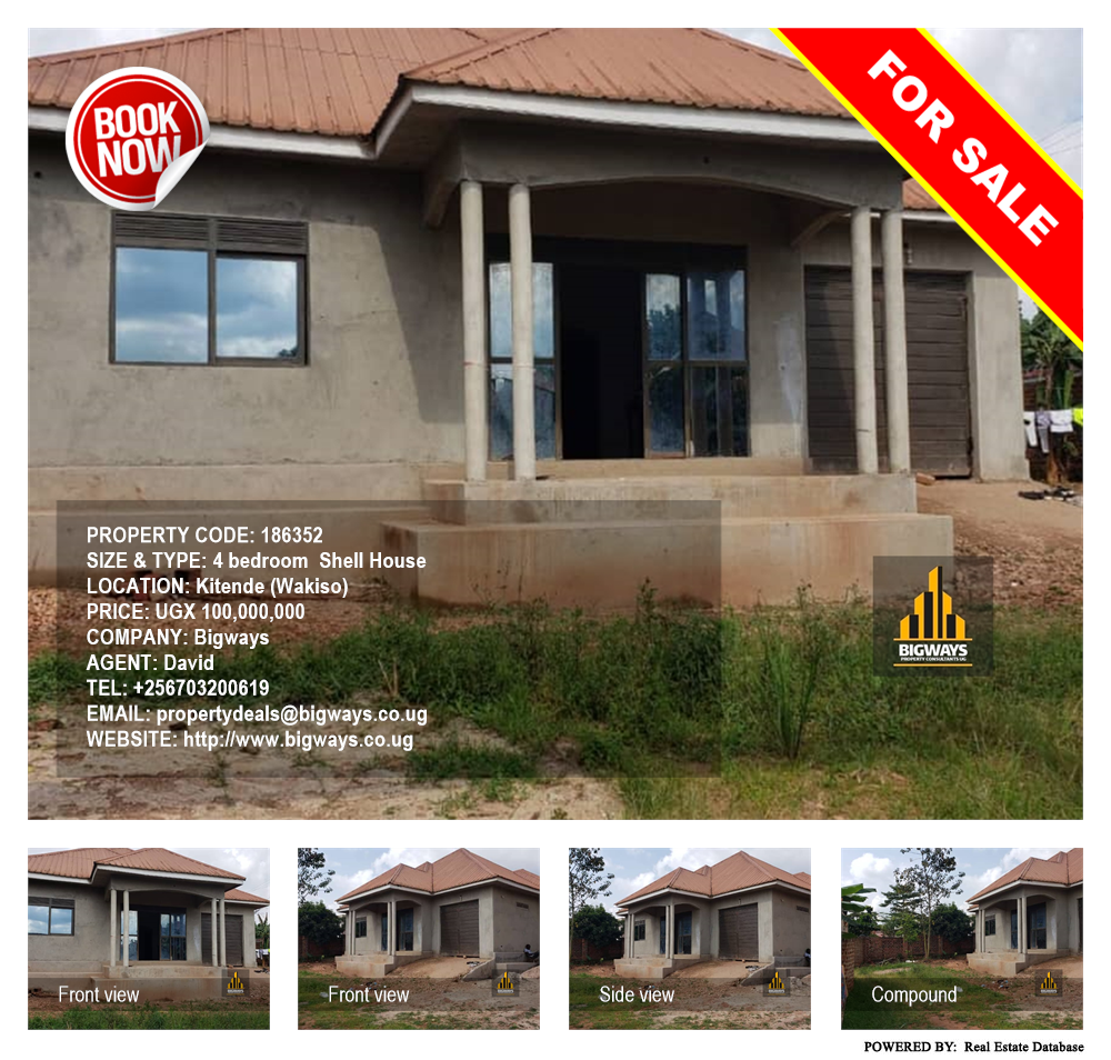 4 bedroom Shell House  for sale in Kitende Wakiso Uganda, code: 186352