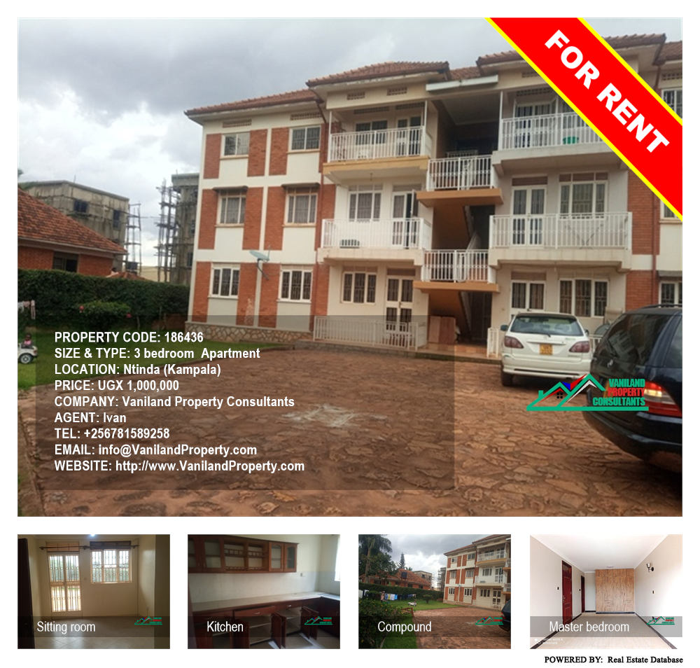 3 bedroom Apartment  for rent in Ntinda Kampala Uganda, code: 186436