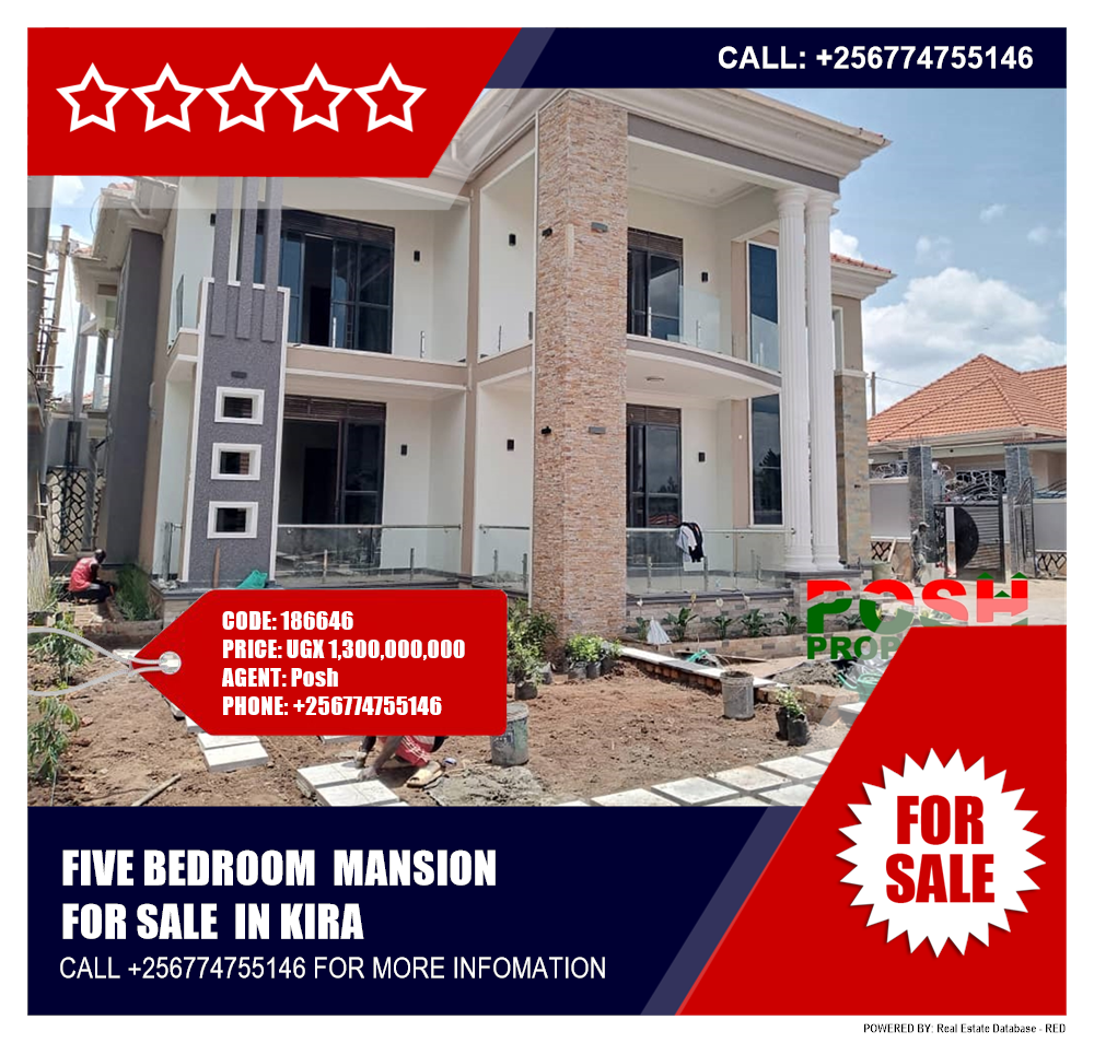 5 bedroom Mansion  for sale in Kira Wakiso Uganda, code: 186646