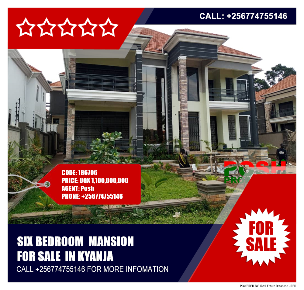 6 bedroom Mansion  for sale in Kyanja Kampala Uganda, code: 186706