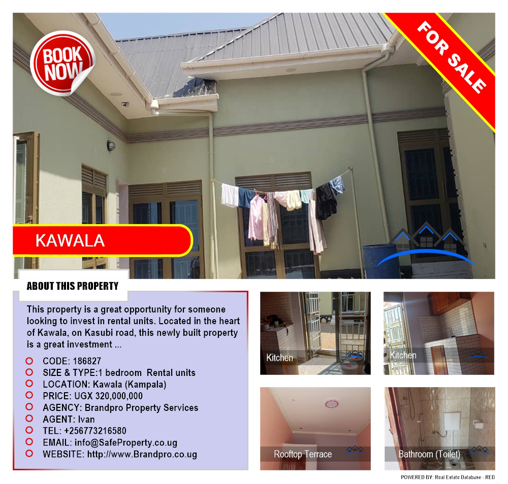 1 bedroom Rental units  for sale in Kawala Kampala Uganda, code: 186827