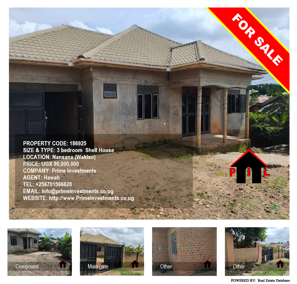 3 bedroom Shell House  for sale in Nansana Wakiso Uganda, code: 186925