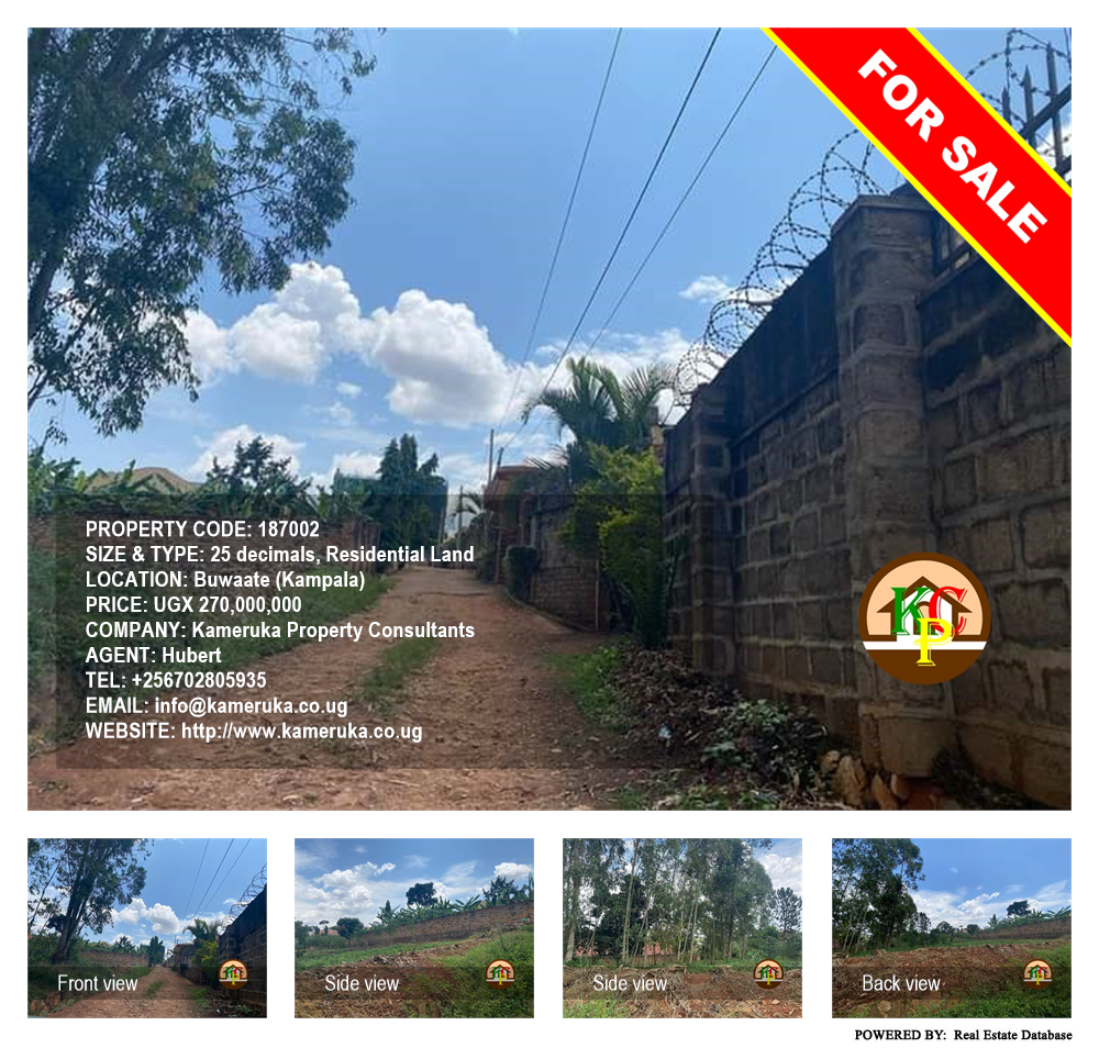 Residential Land  for sale in Buwaate Kampala Uganda, code: 187002