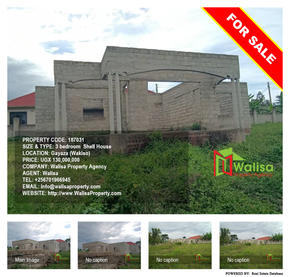 3 bedroom Shell House  for sale in Gayaza Wakiso Uganda, code: 187031