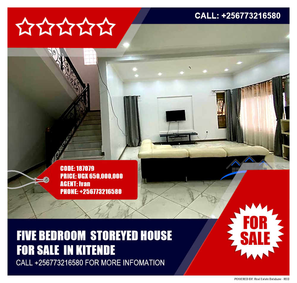 5 bedroom Storeyed house  for sale in Kitende Wakiso Uganda, code: 187079