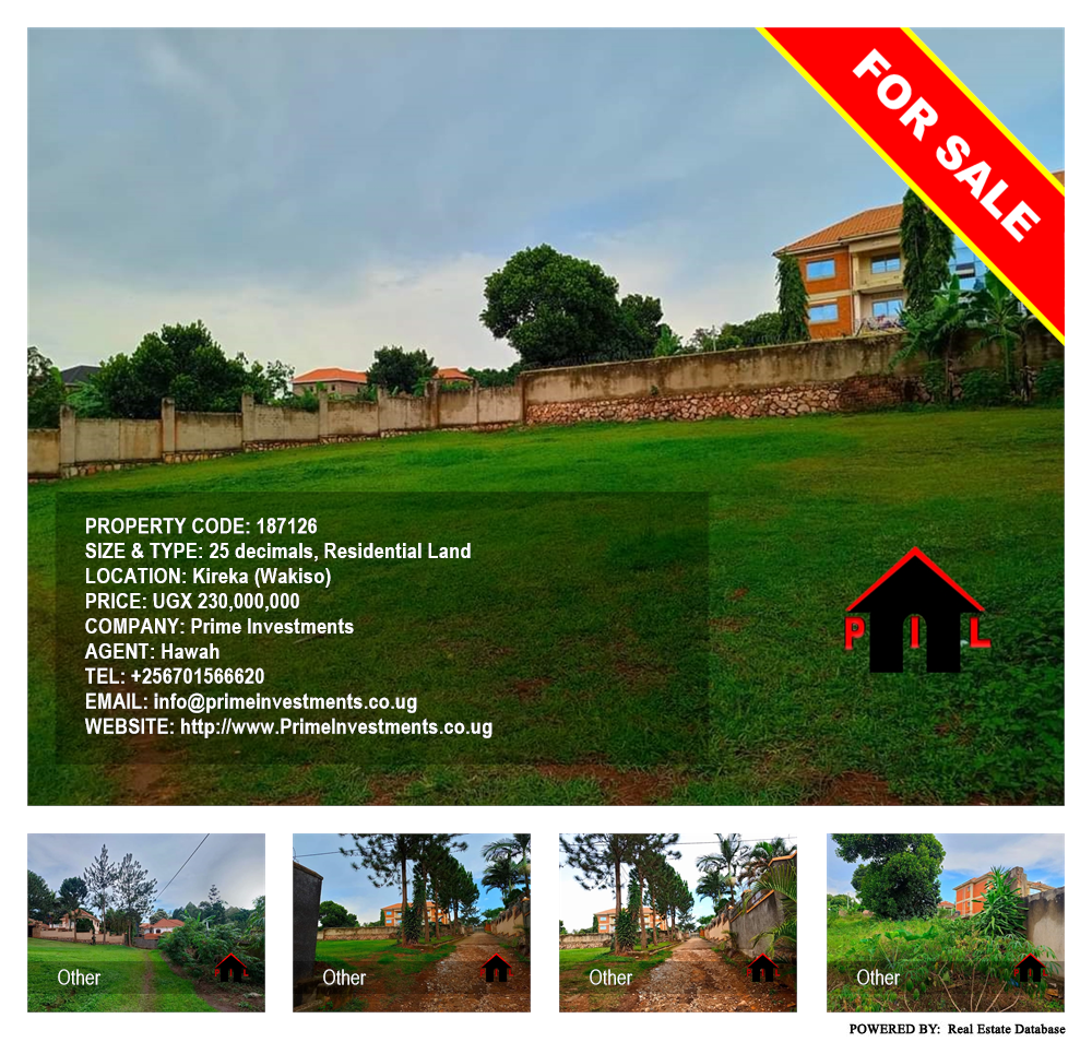 Residential Land  for sale in Kireka Wakiso Uganda, code: 187126