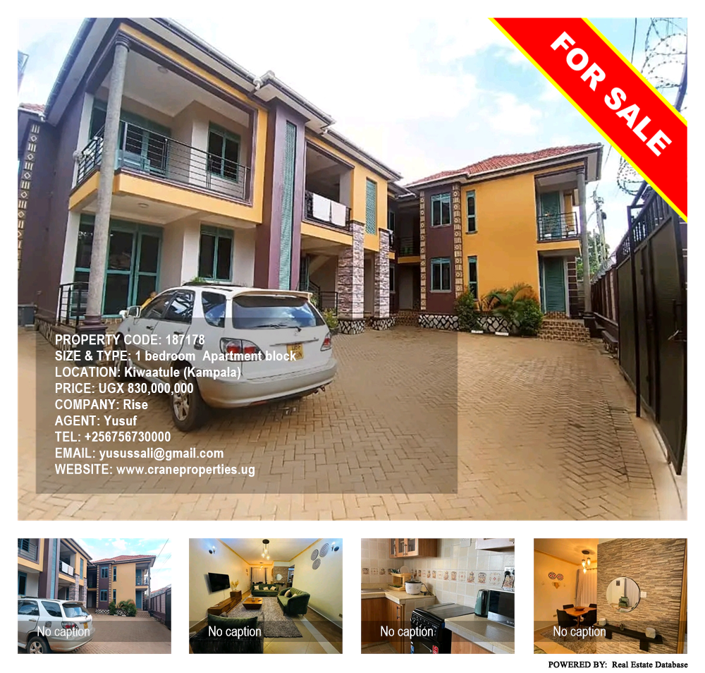 1 bedroom Apartment block  for sale in Kiwaatule Kampala Uganda, code: 187178