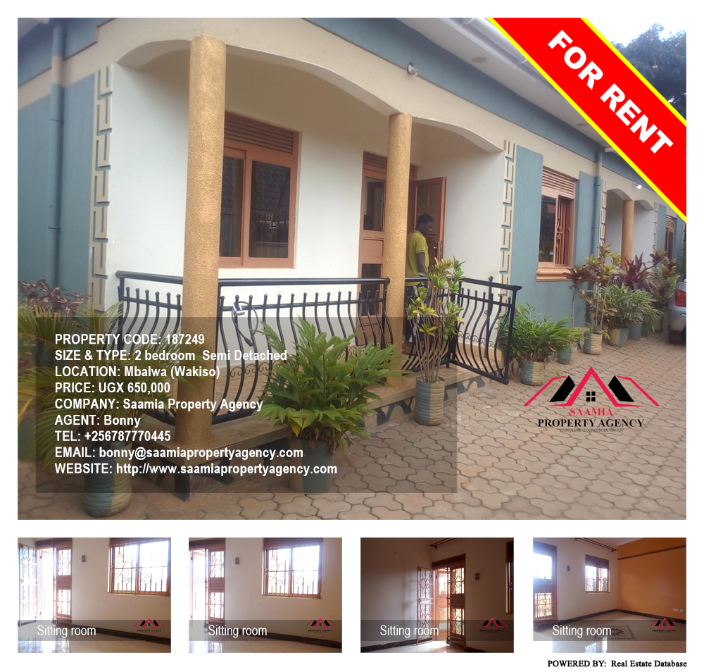 2 bedroom Semi Detached  for rent in Mbalwa Wakiso Uganda, code: 187249
