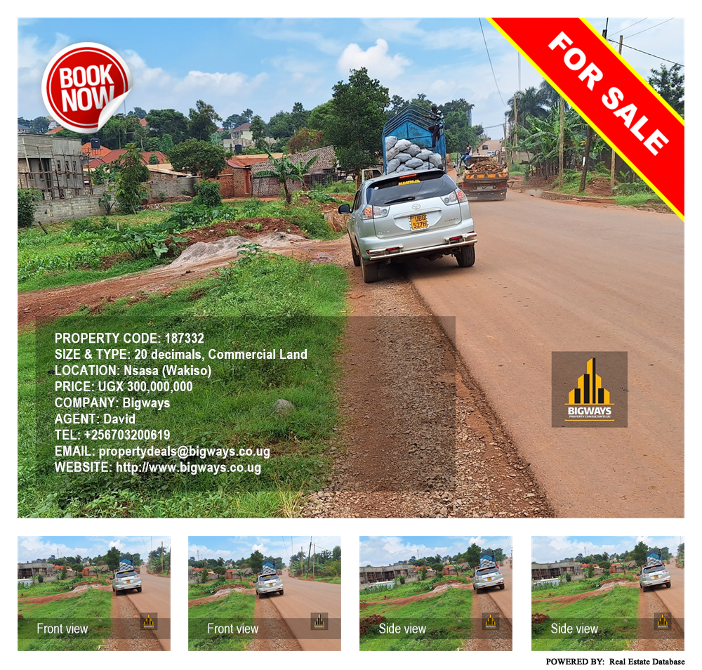 Commercial Land  for sale in Nsasa Wakiso Uganda, code: 187332