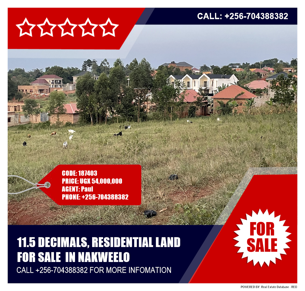 Residential Land  for sale in Nakweelo Wakiso Uganda, code: 187403