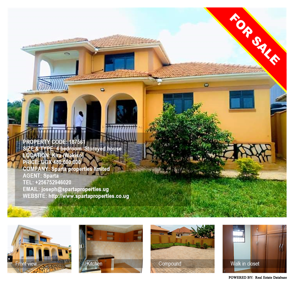 4 bedroom Storeyed house  for sale in Kira Wakiso Uganda, code: 187561