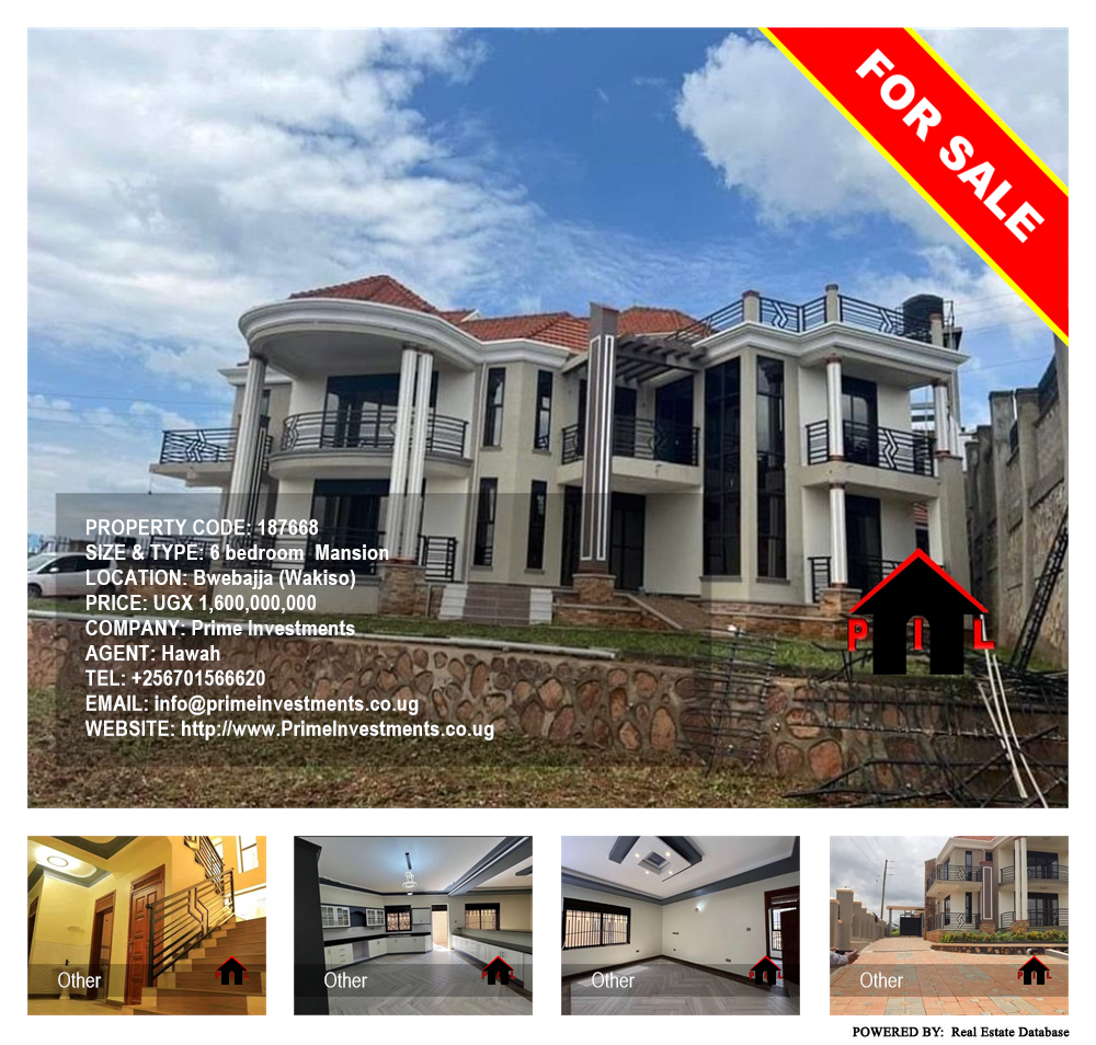 6 bedroom Mansion  for sale in Bwebajja Wakiso Uganda, code: 187668