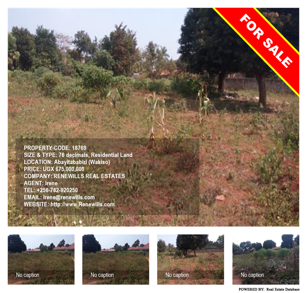 Residential Land  for sale in AbayitaAbabiri Wakiso Uganda, code: 18769