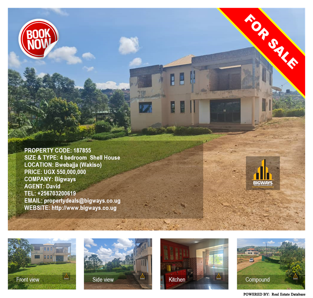 4 bedroom Shell House  for sale in Bwebajja Wakiso Uganda, code: 187855