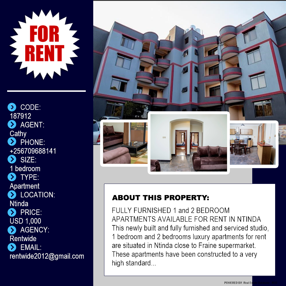 1 bedroom Apartment  for rent in Ntinda Kampala Uganda, code: 187912