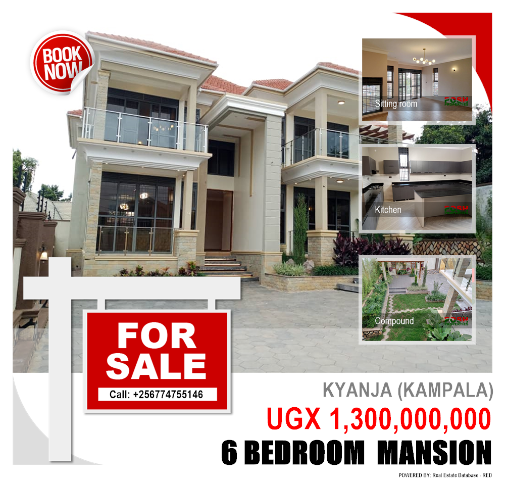 6 bedroom Mansion  for sale in Kyanja Kampala Uganda, code: 187917