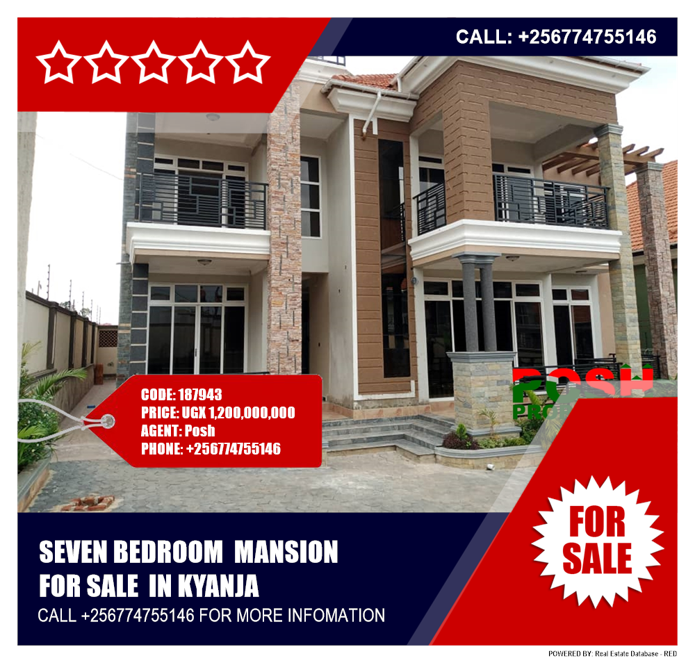 7 bedroom Mansion  for sale in Kyanja Kampala Uganda, code: 187943