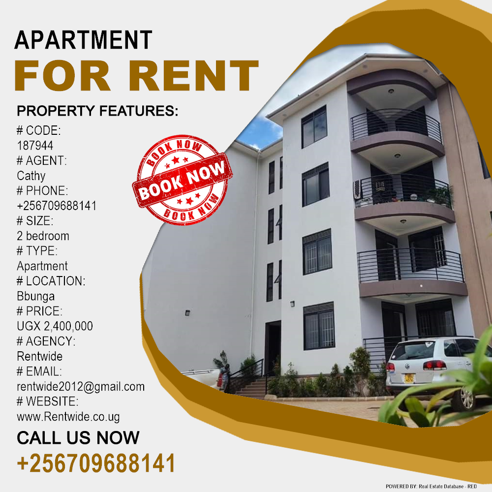 2 bedroom Apartment  for rent in Bbunga Kampala Uganda, code: 187944