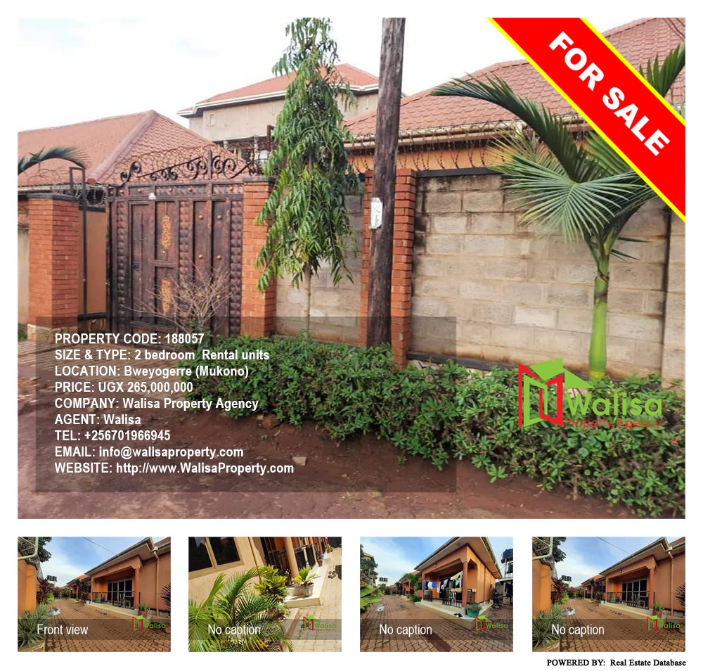 2 bedroom Rental units  for sale in Bweyogerere Mukono Uganda, code: 188057