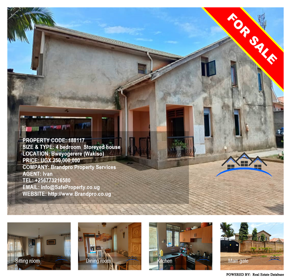 4 bedroom Storeyed house  for sale in Bweyogerere Wakiso Uganda, code: 188117