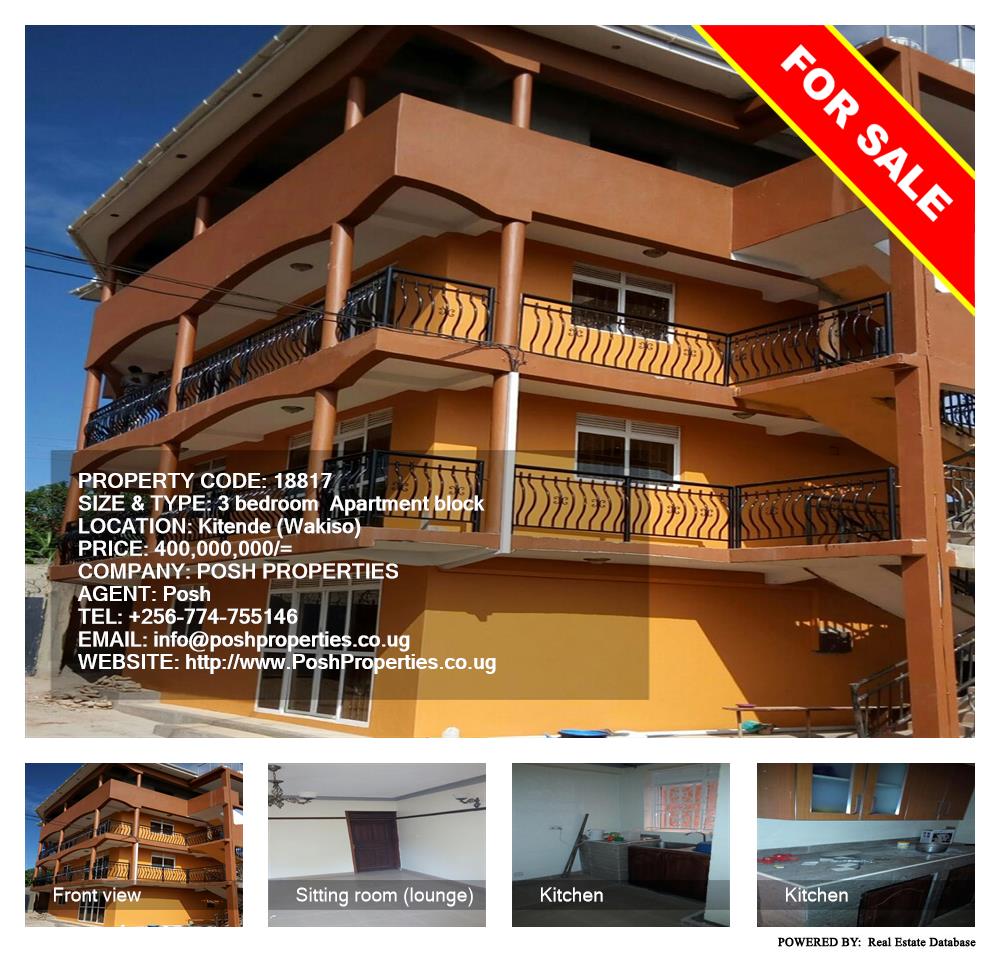 3 bedroom Apartment block  for sale in Kitende Wakiso Uganda, code: 18817