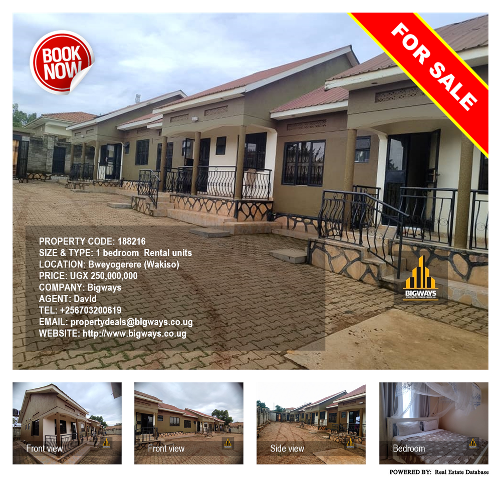 1 bedroom Rental units  for sale in Bweyogerere Wakiso Uganda, code: 188216