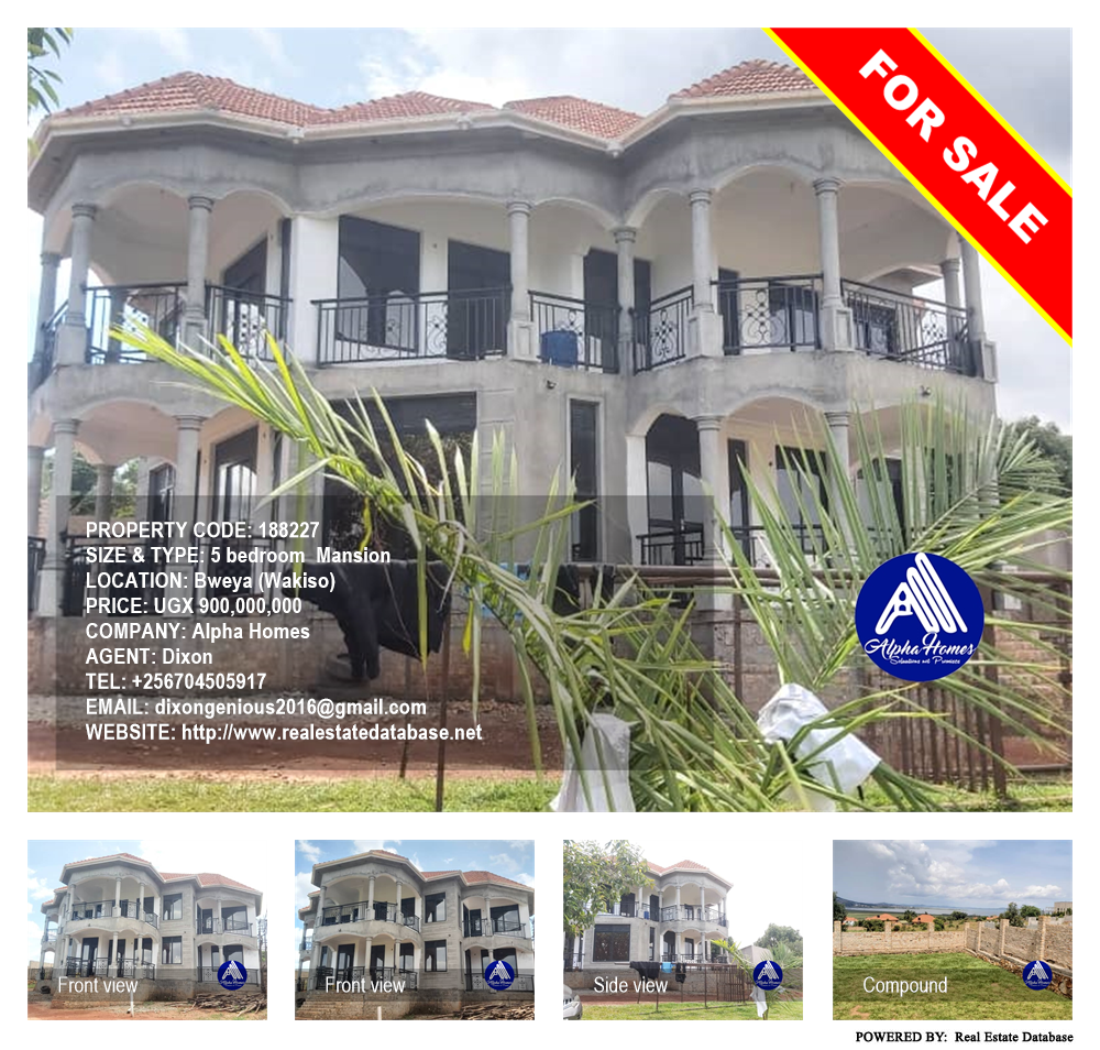 5 bedroom Mansion  for sale in Bweya Wakiso Uganda, code: 188227