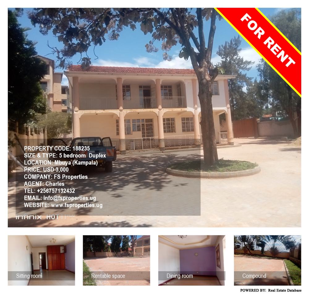 5 bedroom Duplex  for rent in Mbuya Kampala Uganda, code: 188235