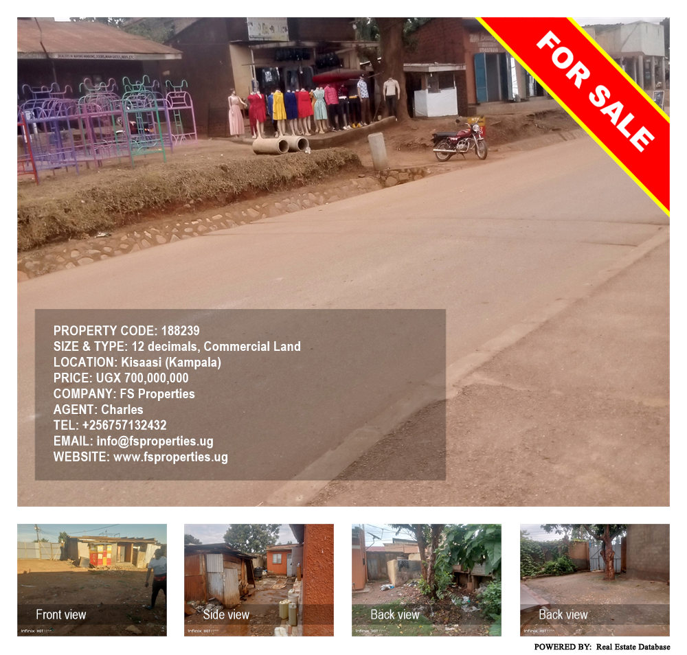 Commercial Land  for sale in Kisaasi Kampala Uganda, code: 188239