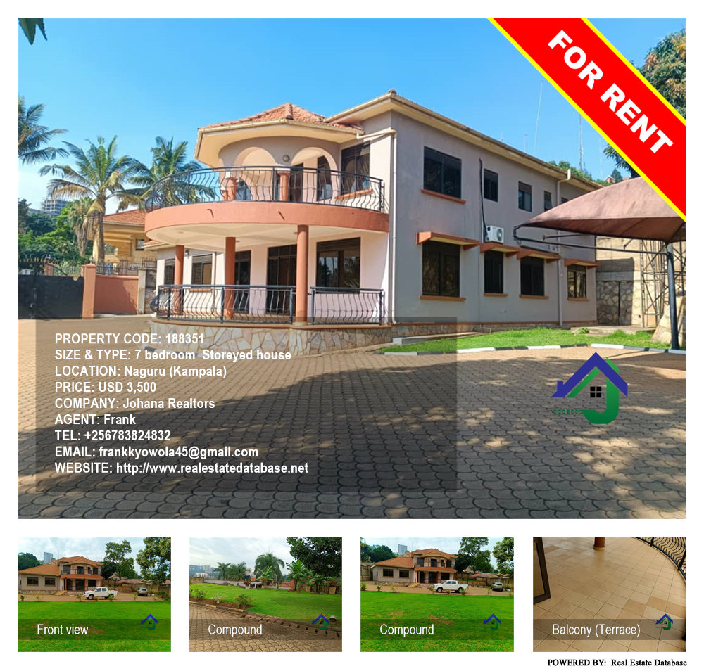 7 bedroom Storeyed house  for rent in Naguru Kampala Uganda, code: 188351