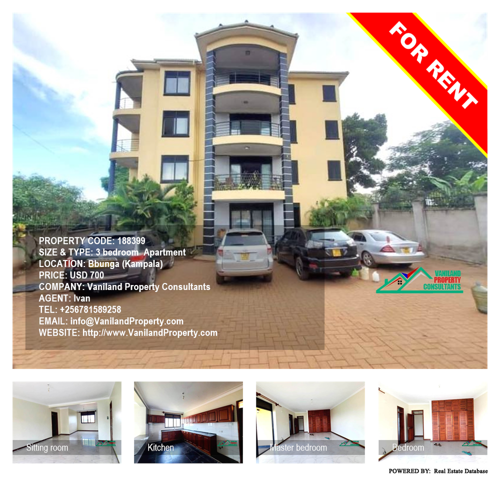 3 bedroom Apartment  for rent in Bbunga Kampala Uganda, code: 188399