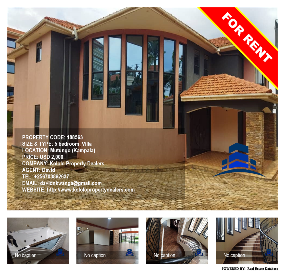 5 bedroom Villa  for rent in Mutungo Kampala Uganda, code: 188563