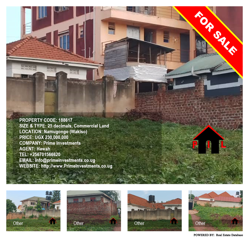 Commercial Land  for sale in Namugongo Wakiso Uganda, code: 188617