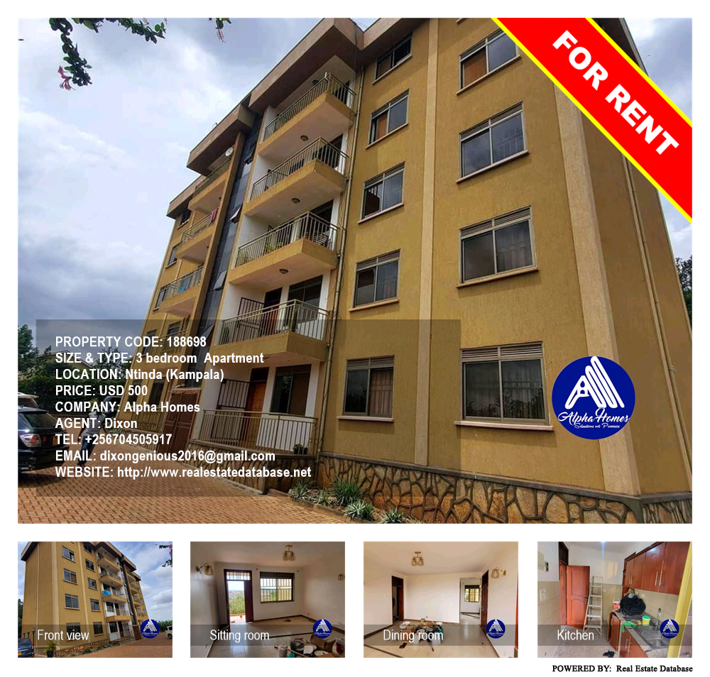 3 bedroom Apartment  for rent in Ntinda Kampala Uganda, code: 188698