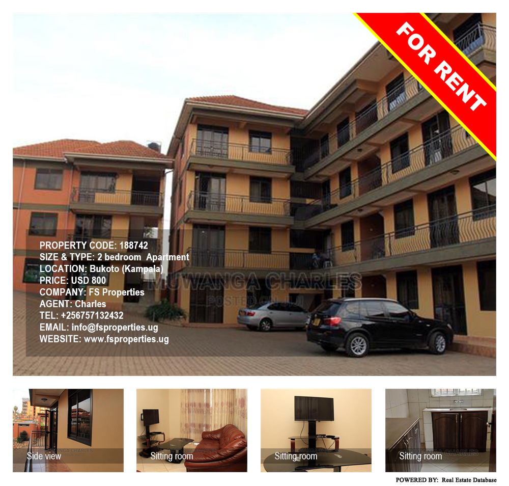 2 bedroom Apartment  for rent in Bukoto Kampala Uganda, code: 188742