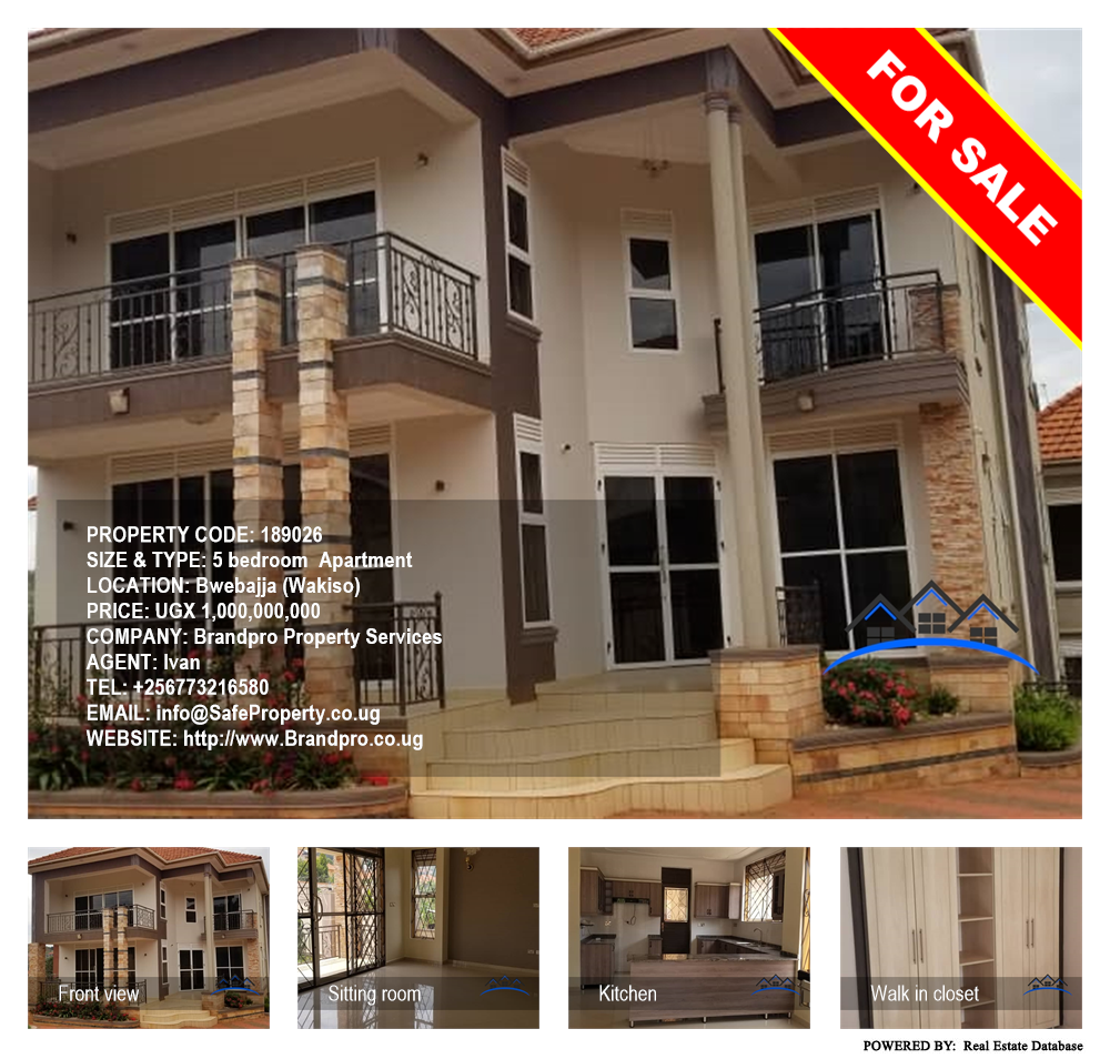 5 bedroom Apartment  for sale in Bwebajja Wakiso Uganda, code: 189026