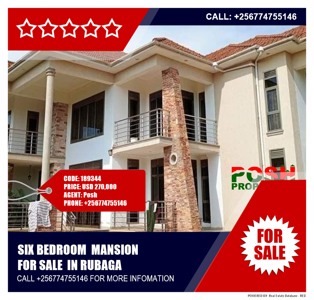 6 bedroom Mansion  for sale in Rubaga Kampala Uganda, code: 189344