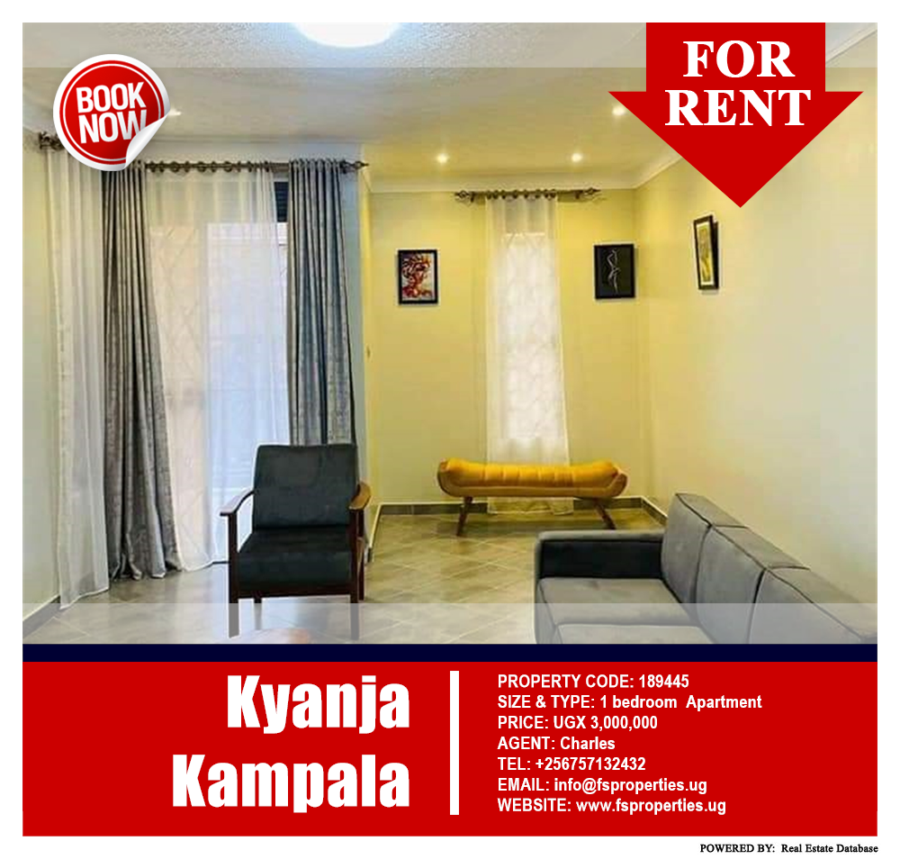 1 bedroom Apartment  for rent in Kyanja Kampala Uganda, code: 189445