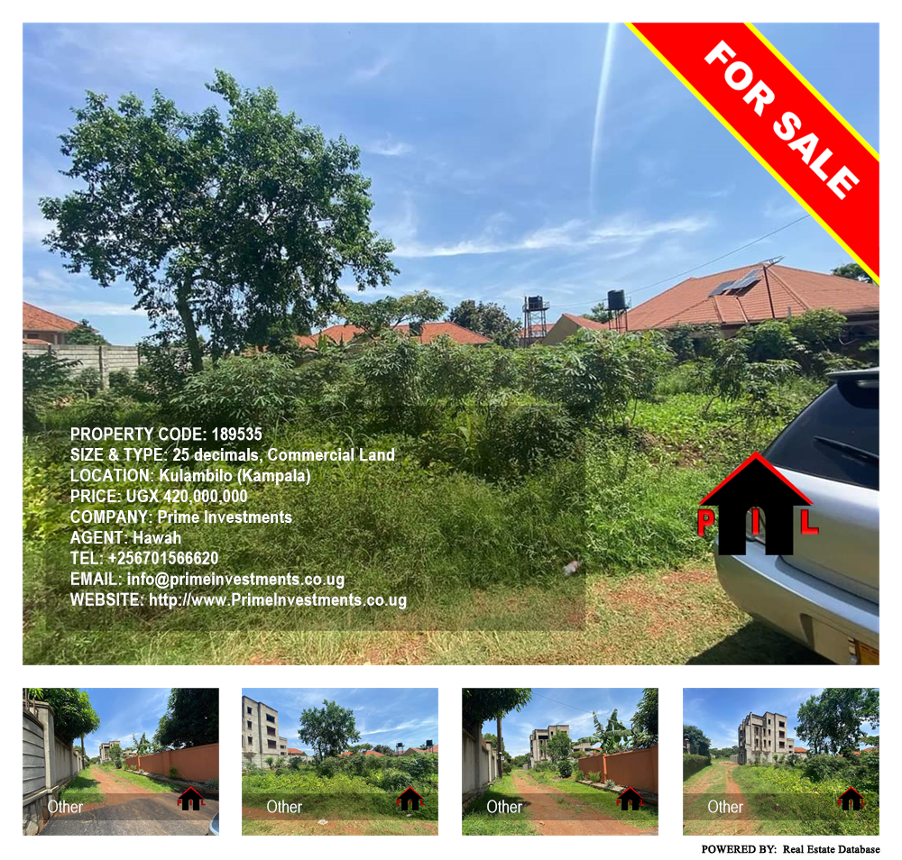 Commercial Land  for sale in Kulambilo Kampala Uganda, code: 189535