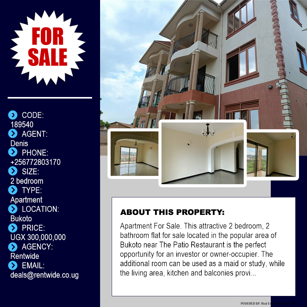 2 bedroom Apartment  for sale in Bukoto Kampala Uganda, code: 189540