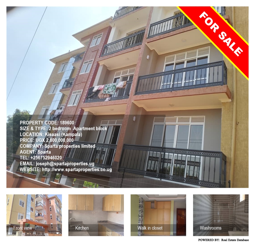 2 bedroom Apartment block  for sale in Kisaasi Kampala Uganda, code: 189600
