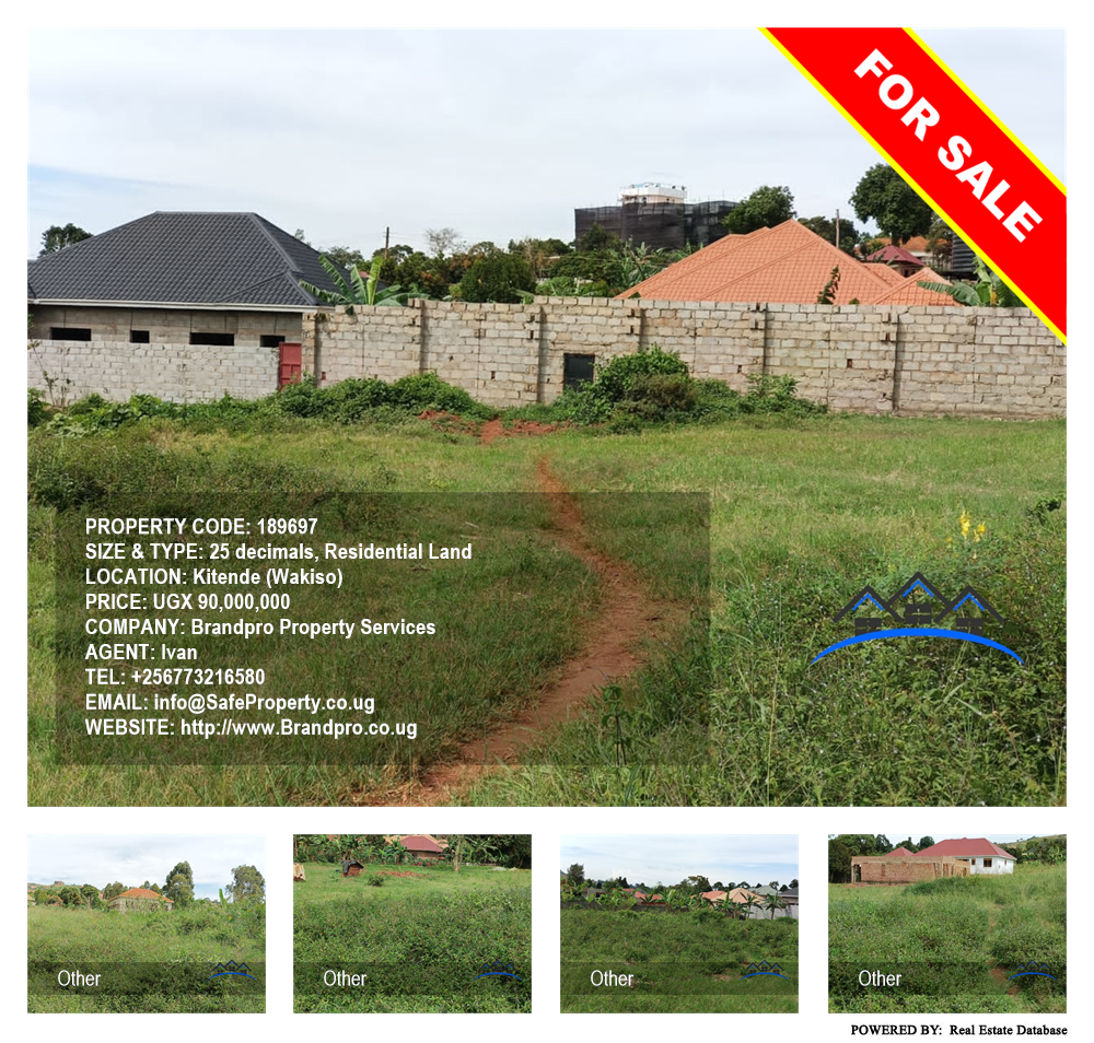 Residential Land  for sale in Kitende Wakiso Uganda, code: 189697