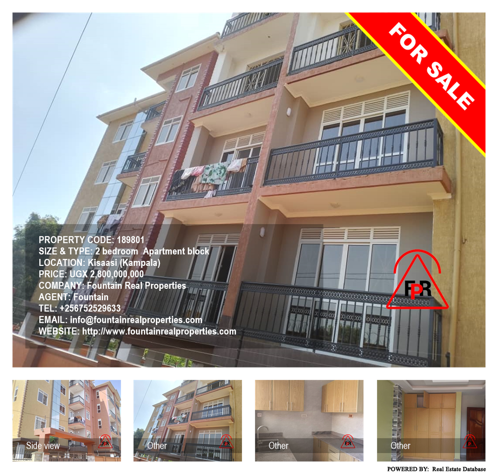 2 bedroom Apartment block  for sale in Kisaasi Kampala Uganda, code: 189801