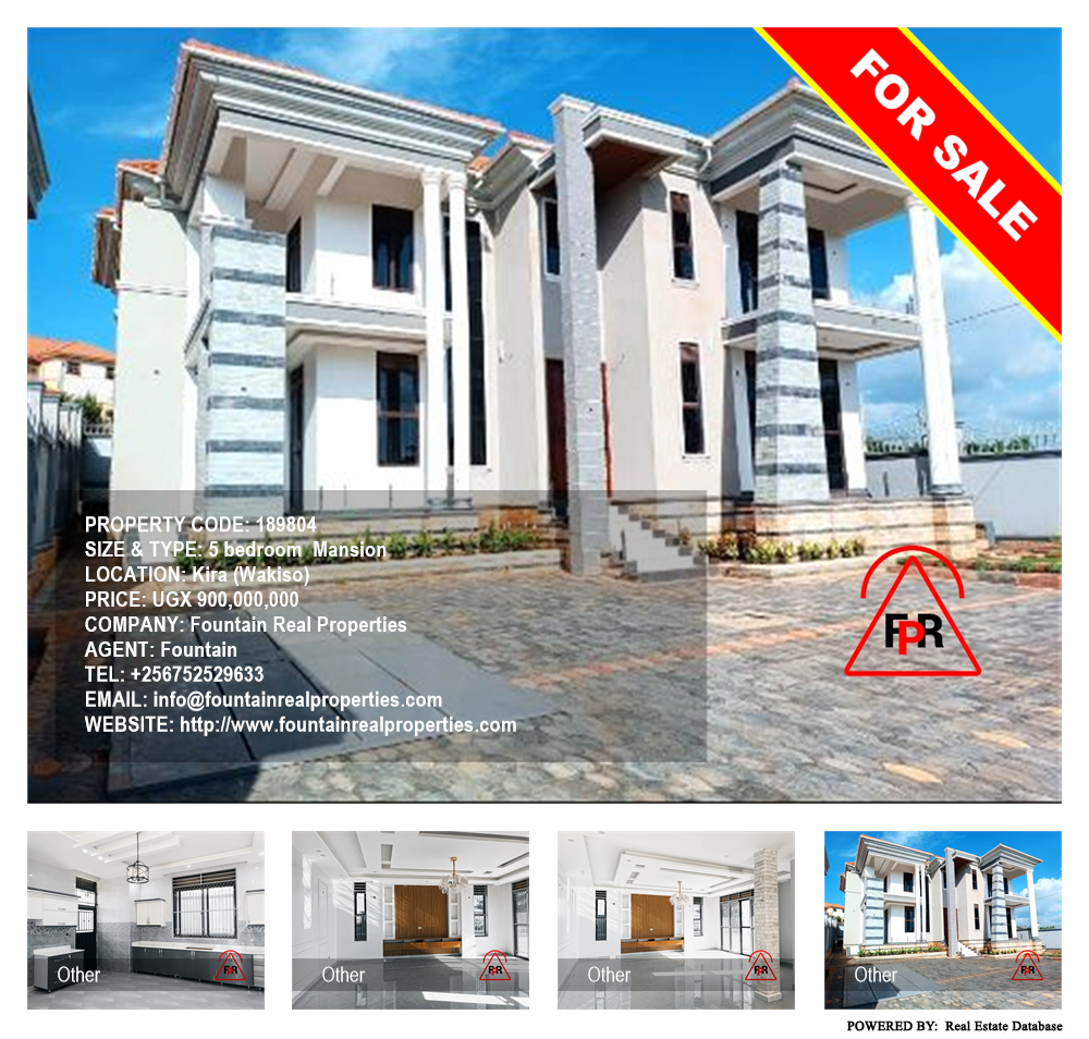 5 bedroom Mansion  for sale in Kira Wakiso Uganda, code: 189804
