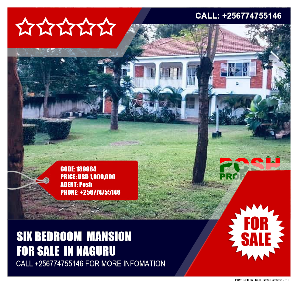 6 bedroom Mansion  for sale in Naguru Kampala Uganda, code: 189984