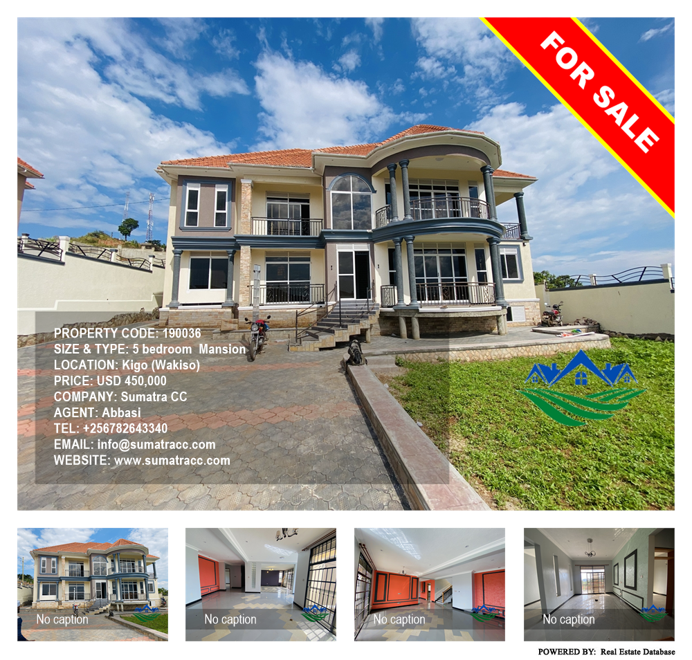 5 bedroom Mansion  for sale in Kigo Wakiso Uganda, code: 190036