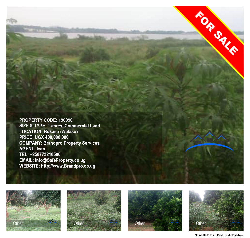 Commercial Land  for sale in Bukasa Wakiso Uganda, code: 190090